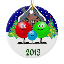 Cute Christmas Family 2013 Ornament