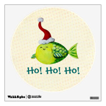 Cute Christmas Fish Room Decal