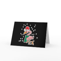cute christmas flamingo greeting cards