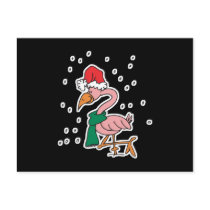cute christmas flamingo postcards