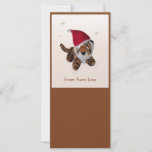 Cute Christmas Furry Tiger In Santa Hat Bookmark