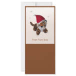 Cute Christmas Furry Tiger In Santa Hat Bookmark Personalized Rack Card