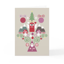 Cute Christmas Greeting Card - beige