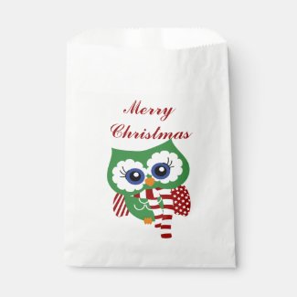 Cute Christmas Holiday Owl Favor Bags