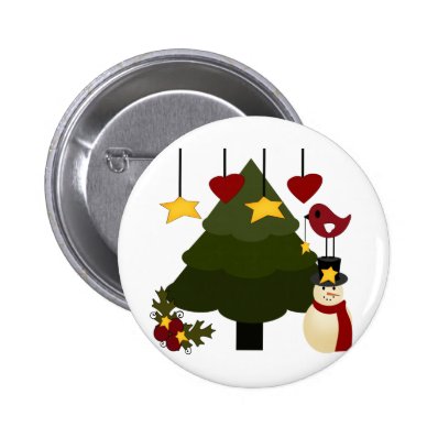 Cute Christmas Holidays Tree Snowman Stars Bird Pin