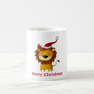 Cute Christmas Lion Coffee Mugs