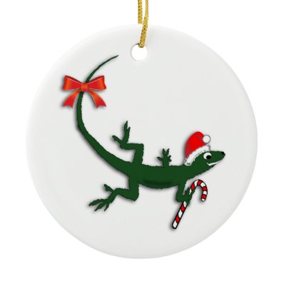 Cute Christmas Lizard Holiday Ornament