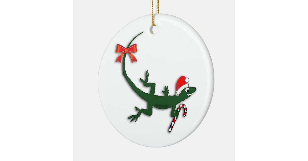 Cute Christmas Lizard Holiday Ornament Zazzle
