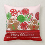 Cute Christmas Lollipops Gingerbreads Pillow