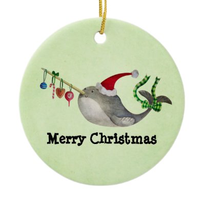 Cute Christmas Narwhal Christmas Ornaments