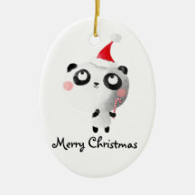 Cute Christmas Panda Bear Christmas Tree Ornaments