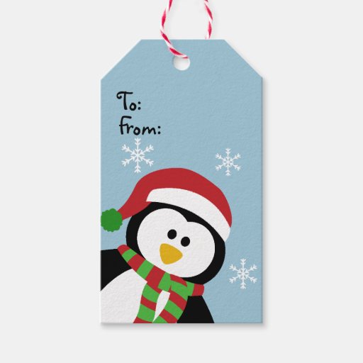 cute christmas penguin holiday gift tag zazzle cute christmas penguin holiday gift tag zazzle