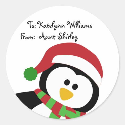 cute christmas penguin personalized gift tags stickers cute christmas penguin personalized gift tags stickers