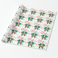 Cute Christmas Penguin Personalized Kids Wrapping Paper