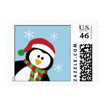 Cute Christmas Penguin Postage Stamp