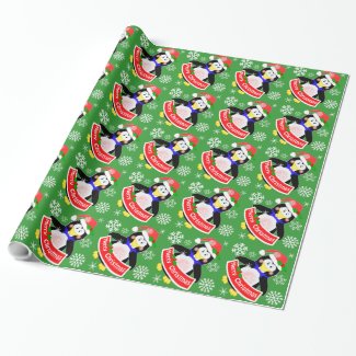 Cute Christmas Penguin Santa Wrapping Paper