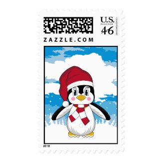 Cute Christmas Penguin Stamp stamp