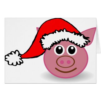 Cute Christmas Pig Christmas Cards