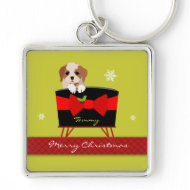 Cute Christmas Puppy keychain