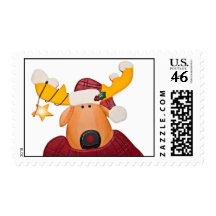 Cute Christmas Reindeer Stamp