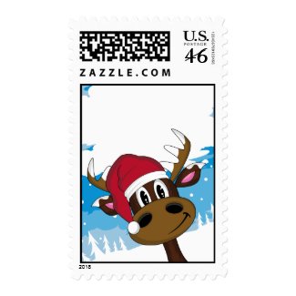 Cute Christmas Reindeer Stamp stamp