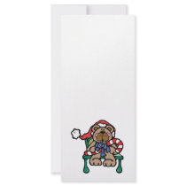 cute christmas santa bear custom rack cards