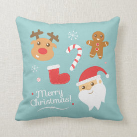 Cute Christmas - Santa, Reindeer, Gingerbread Man Pillows