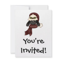 cute christmas sheep invitations