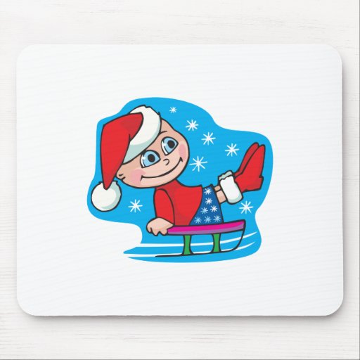 Cute, "Christmas Sledder" design Mousepad