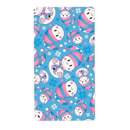 Cute Christmas Snowman Sticker Label