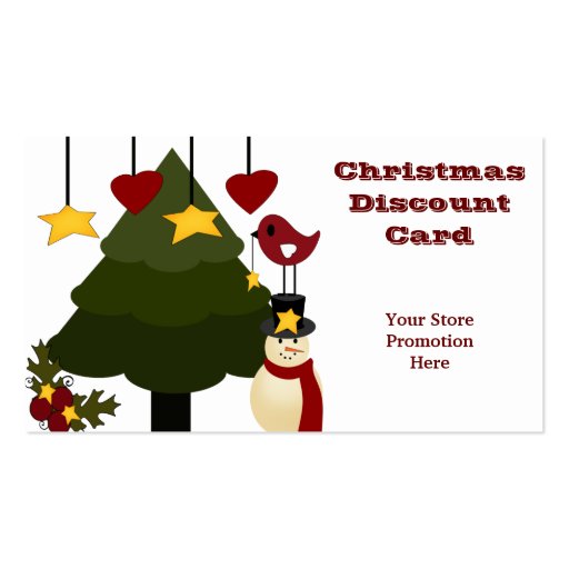 Cute Christmas Store Discount Promotion Sale Cards Business Card Template (back side)