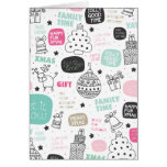 Cute christmas sweet doodle card cards