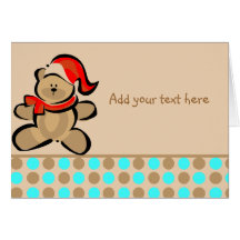Cute Christmas Teddy Bear Greeting Cards