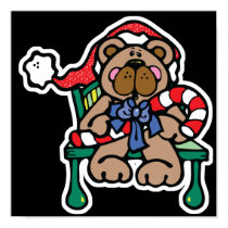 cute christmas teddy bear posters