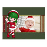 Cute Christmas template with Elf Postcard