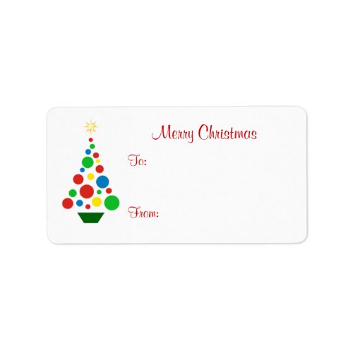 Cute Christmas Tree - Holiday Gift Tag Labels label