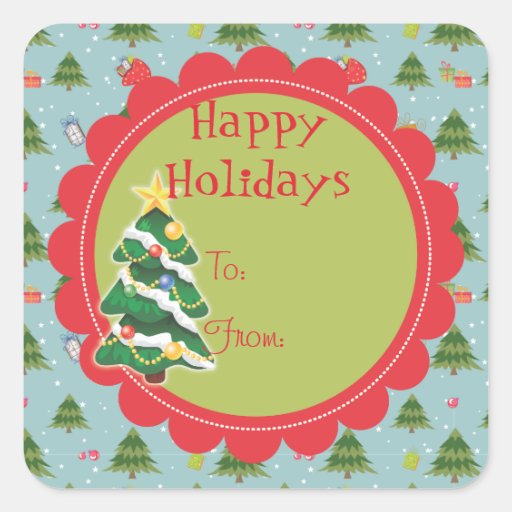 cute christmas tree holiday gift tag sticker zazzle cute christmas tree holiday gift tag sticker zazzle