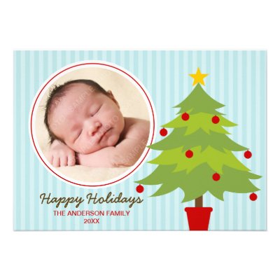 Cute Christmas Tree Holiday Photo Card