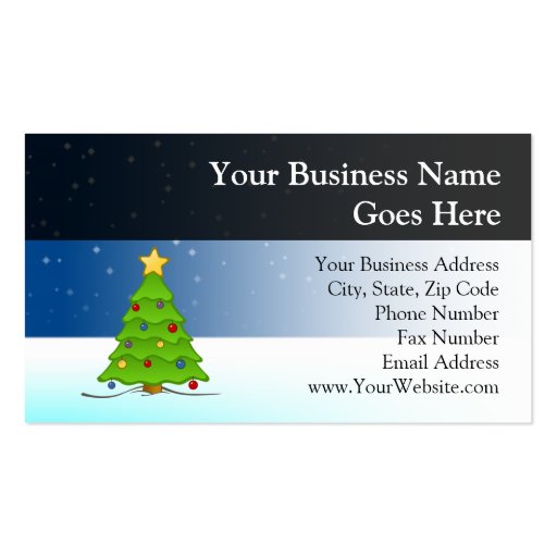 Cute Christmas Tree in Snow Business Cards