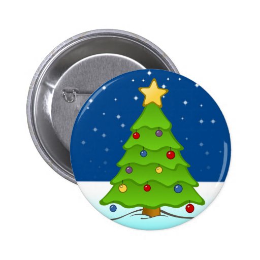 Cute Christmas Tree in Snow Pin