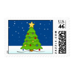 Cute Christmas Tree in Snow Postage