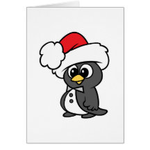 Cute Christmas Tuxedo Penguin Greeting Cards