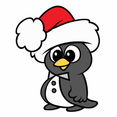 Cute penguin wearing a santa hat. .. all ready for Xmas!
