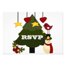Cute Christmas Wedding RSVP Response Card