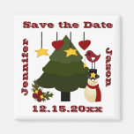 Cute Christmas Wedding Save the Date Magnet