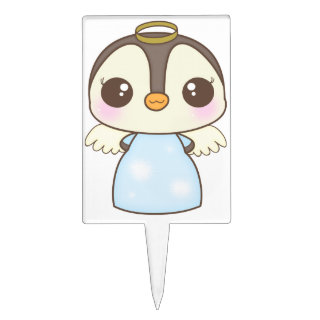 cute christmas winter angel penguin cake toppers