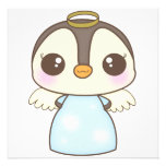 cute christmas winter angel penguin invites
