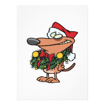 cute christmas wreath puppy dog personalized announcement
