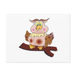 cute chubby owl post cards
