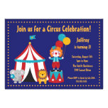 Cute Circus Kid's Birthday Invitation